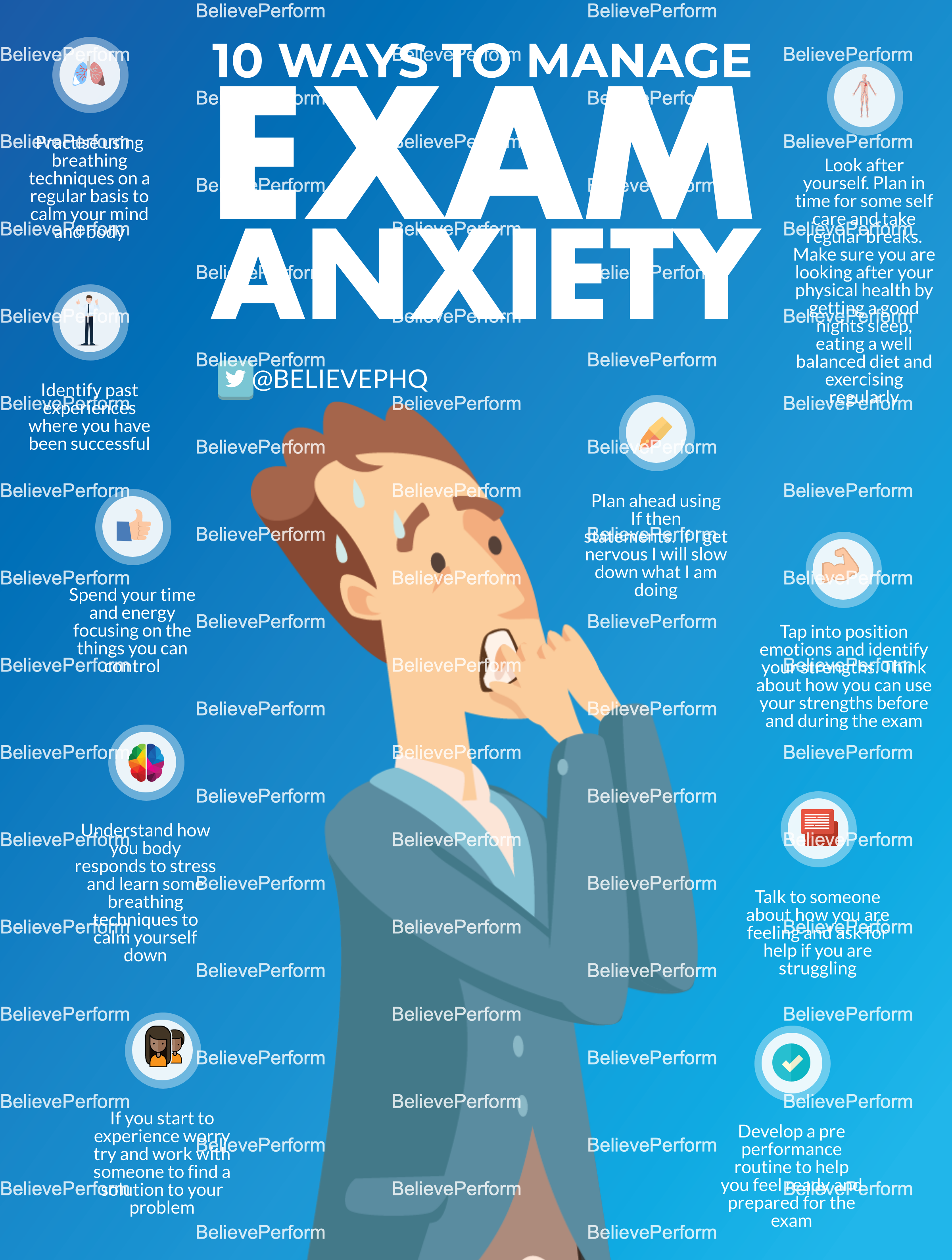 10 Ways To Manage Exam Anxiety Believeperform The Uks Leading Sports Psychology Website 3676