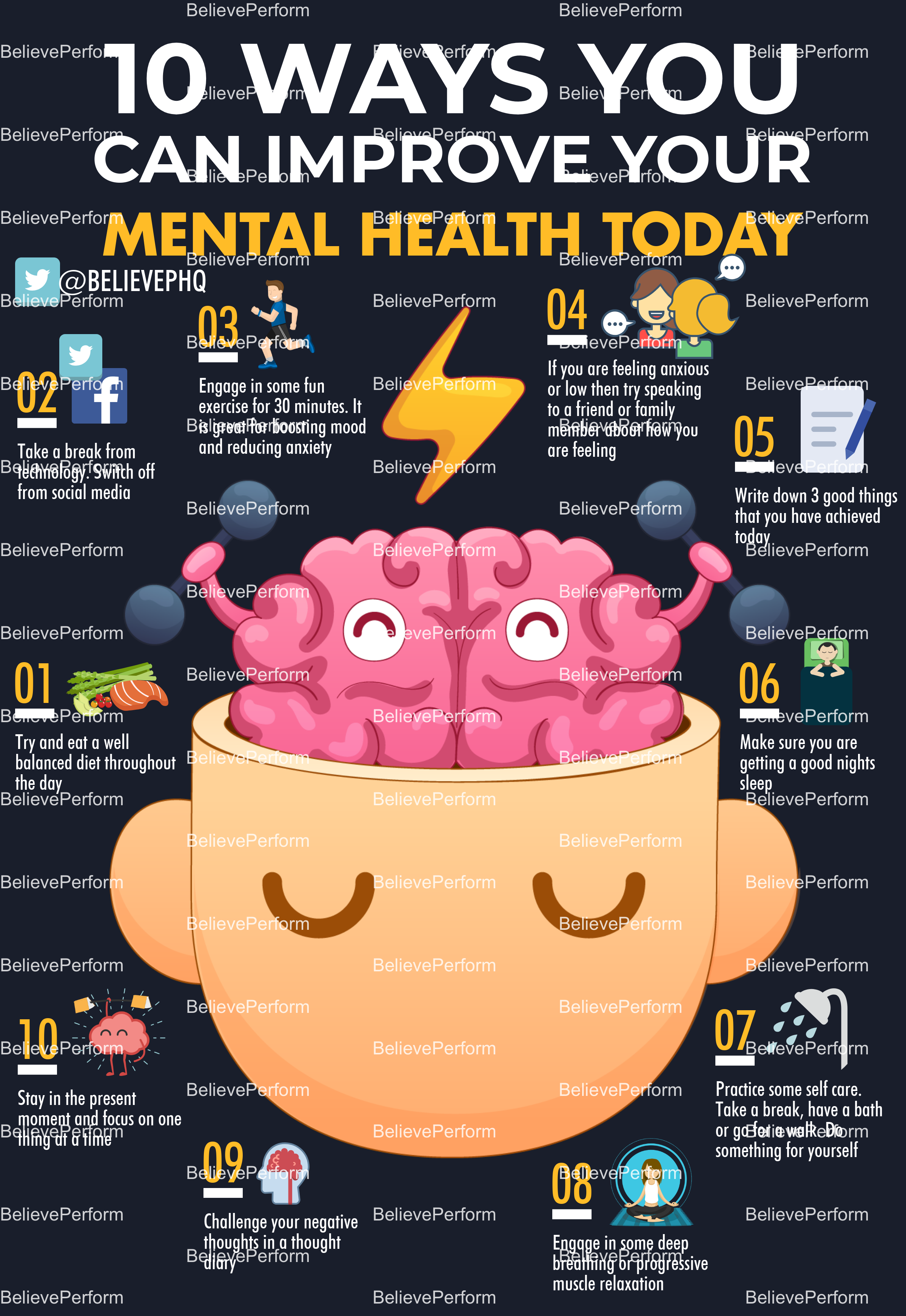 10 Ways You Can Improve Your Mental Health Today Believeperform The Uk S Leading Sports