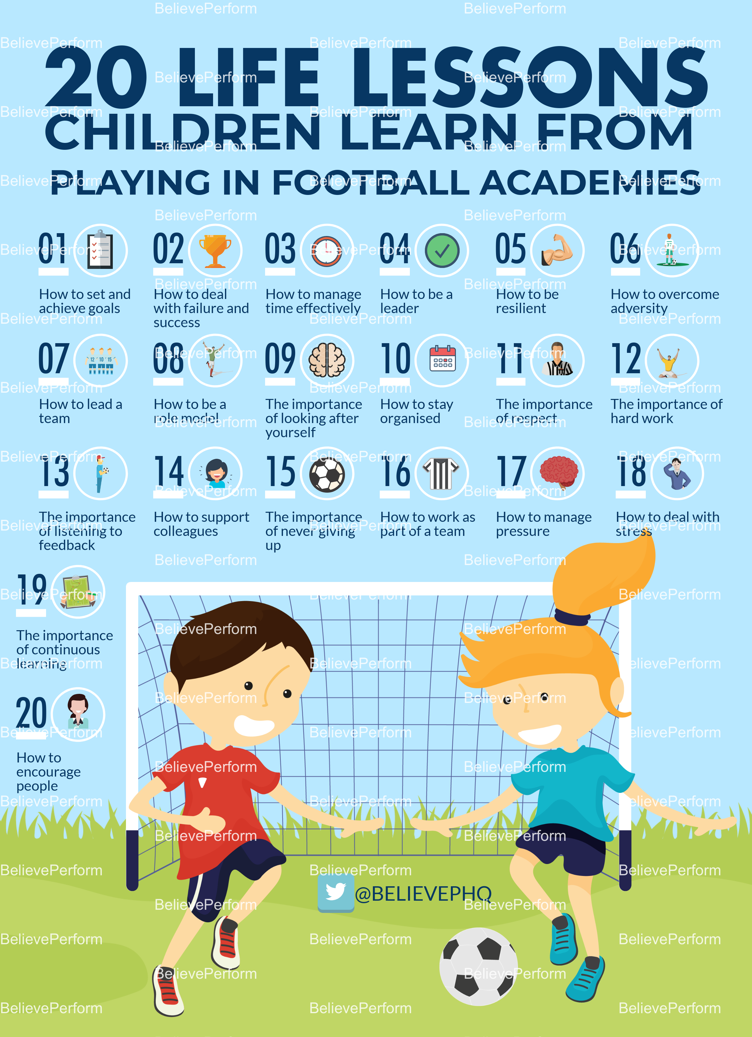 20 life lessons children can learn from playing in football academies