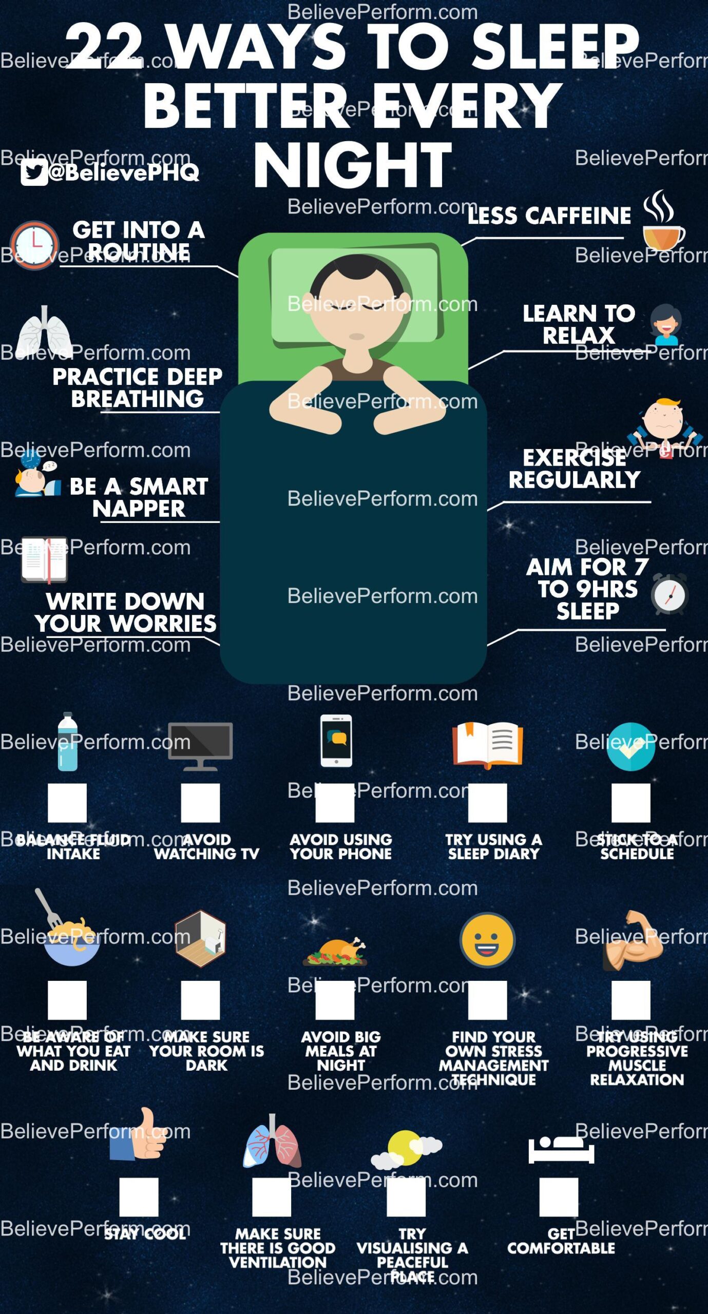 22 Ways To Sleep Better Every Night Believeperform The Uks Leading Sports Psychology Website